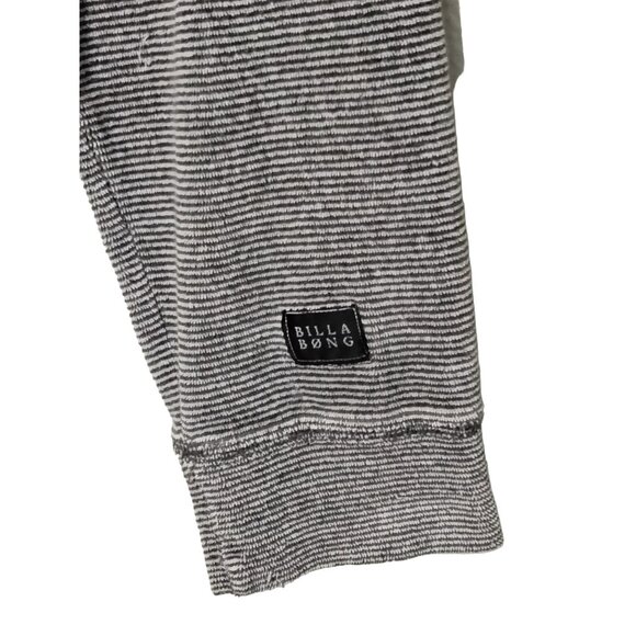Billabong Mens Gray Striped Drawstring Hoodie Kangaroo Pocket Size Large - Picture 6 of 12